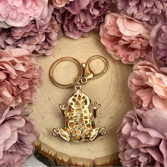 The Frog Prince Green and White Striped Keychain Charm - Picture 15 of 16